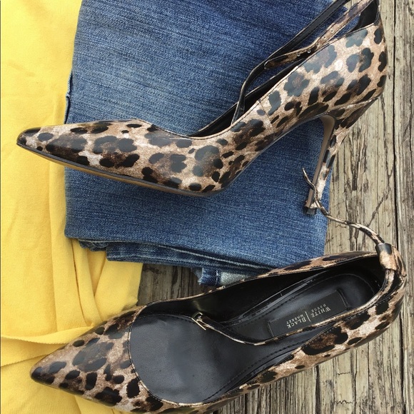 White House Black Market Shoes - GENIUS LEATHER LEOPARD HEEL